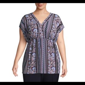 Liz Claiborne Extended Shoulder Babydoll Tunic 2x